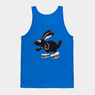 Ice Skating Black Rabbit Funny Cute Rabbit Tank Top